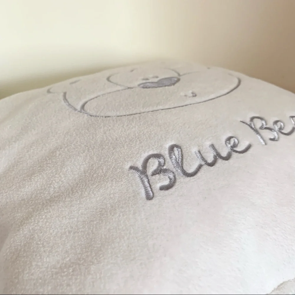 Blue bear furry cushion